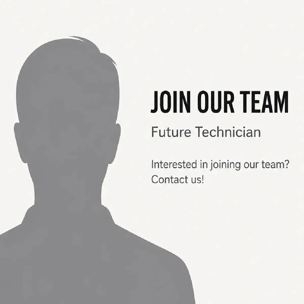 Join our team recruitment poster for technicians.